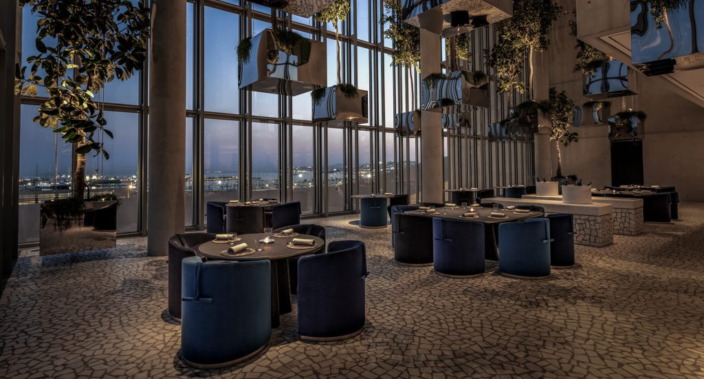 interior of Delta Restaurant, two Stars Michelin, one Green Star, Athens, Greece, SNFCC